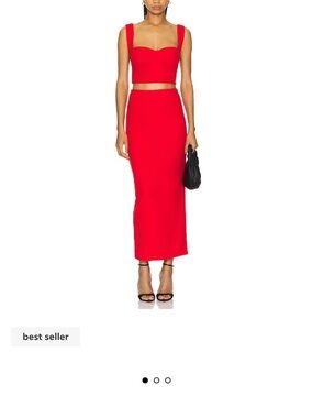 Super down red skirt set. NWOT
